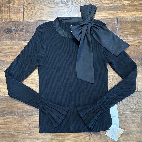 Chic Wish Tops - Chic Wish Long Sleeve Shirt with Bow